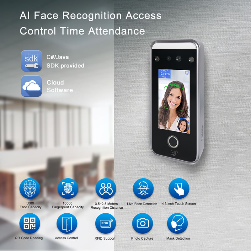 AI06F Dynamic Face and Fingerprint Recognition Terminal